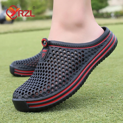 YRZL Summer Men Sandals Light EVA Men's Casual Shoes Hole Shoes Clogs Lovers Home Garden Outdoor Male Beach Flat Slippers