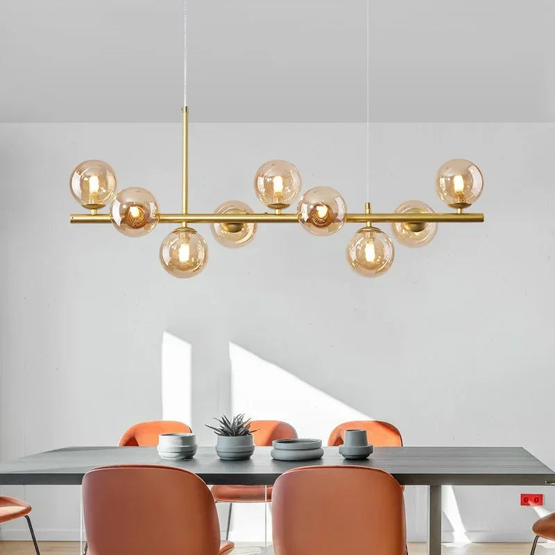 Modern Glass Ball Ceiling Chandelier for Table Dining Living Room Kitchen Island Molecule Pendant Lamp Indoor Lighting Fixture