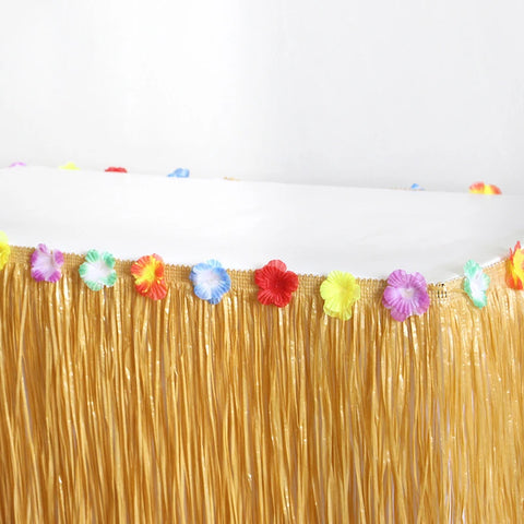 Hawaiian Party Grass Table Skirt Tropical Summer Luau Birthday Party Decoration Hawaii Beach Wedding Supplies