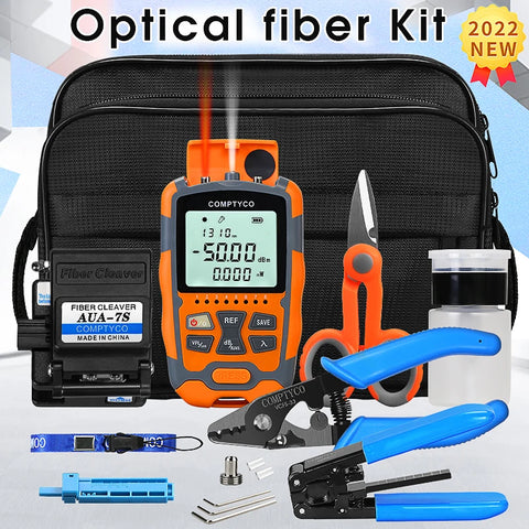 Optical Fiber Cold Splicing Kit Set Cutting Knife 15MW Four-In-One Optical Power Meter Red light All-in-One Machine AUA-M50