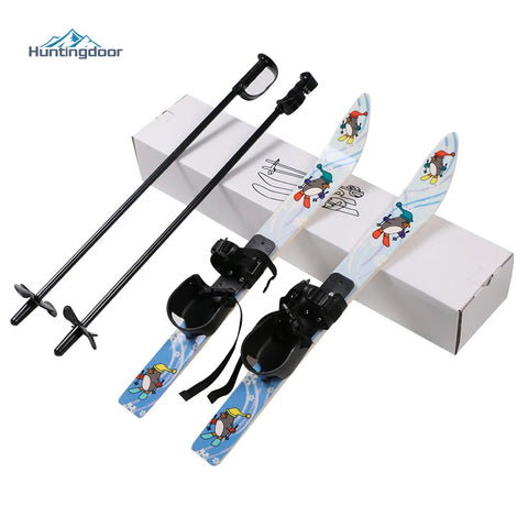 Children Ski Board Snowboarding Binding Ski Poles for Kids