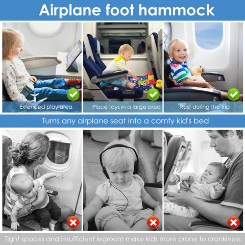 Travel Airplane Bed Colorful Breathable Airplane Foot Hammock Seat