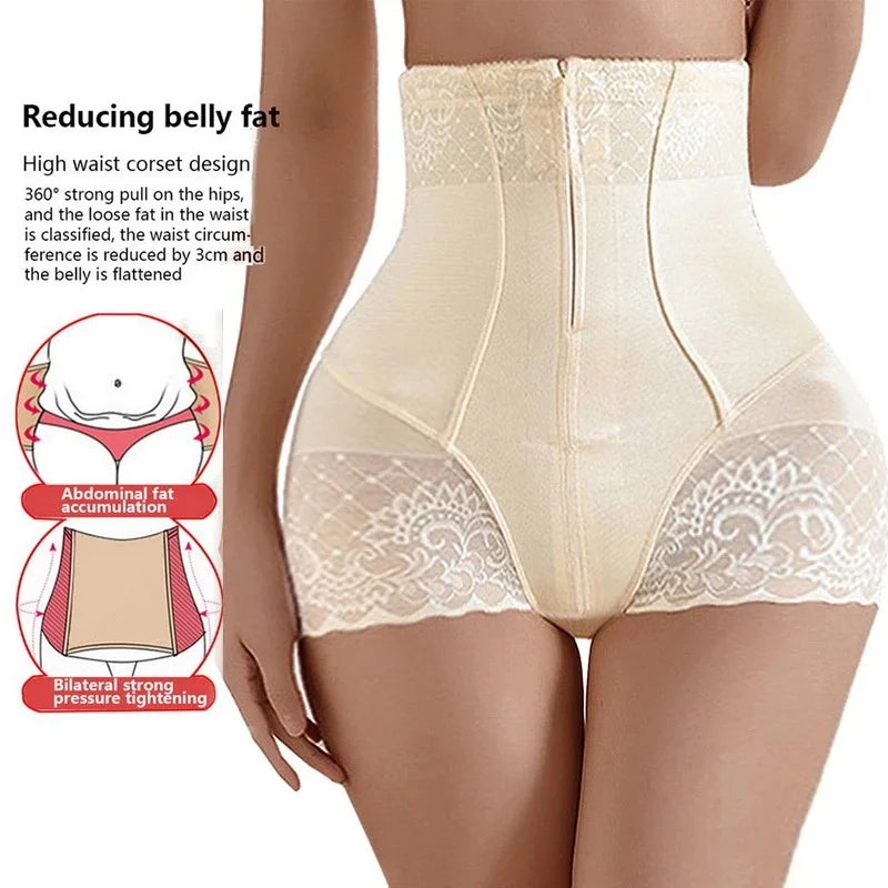 Tummy Control Panties Women Zipper Body Shaper Pants