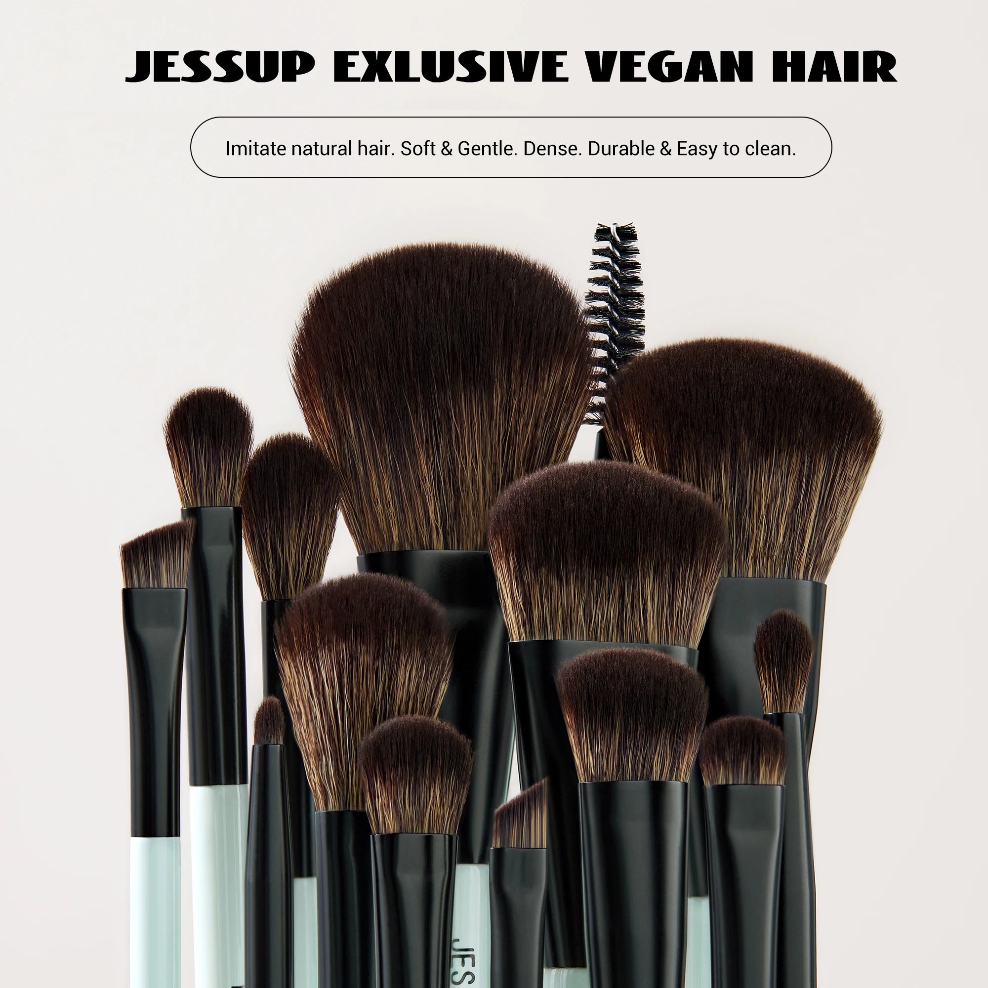 Jessup Makeup Brushes Set 2/3/6/10PCS,Double Sided Foundation Contour Brush Blush Blending Eyeshadow Concealer Cruelty Free T500