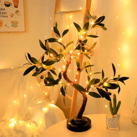 LED Tree Sheap Lights, Atmosphere Light, Table lamps, Indoor Living Room, Bedroom, Store, Summer Decoration