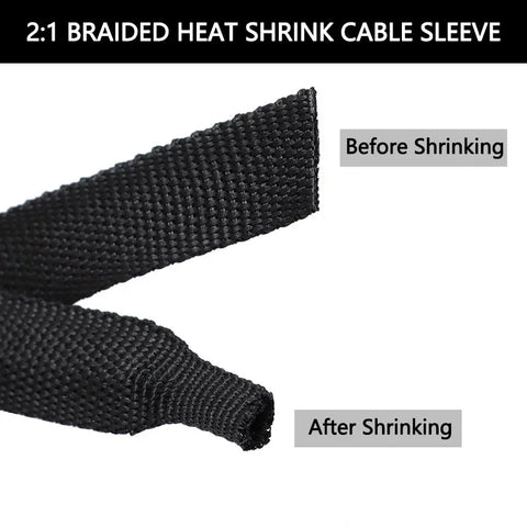 Heat Shrink Braided Cable Sleeve 6~50mm Insulation Flam Retardant Wire Wrap Sheath Protection PET Auto Line Organizer