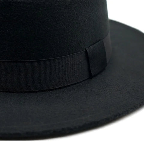 Women's Felt Retro British Style Wide Brim Fedora