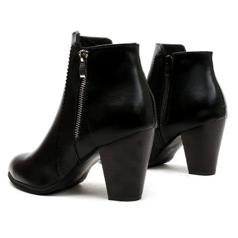 Women Side Zippers Pointed Toe Low Cut Fashion Boots