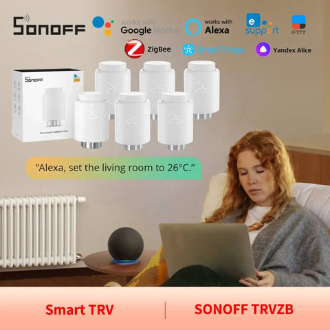 SONOFF Zigbee Thermostatic Radiator Valve TRV-ZB home temperature Smart Remote Control work with alexa google ZHA MQTT ewelink