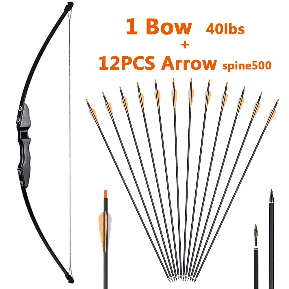 1pc Archery Recurve Bow Take-Down Straight Draw Bow For Children Adults Beginner Shooting Practise Hunting Game Accessories