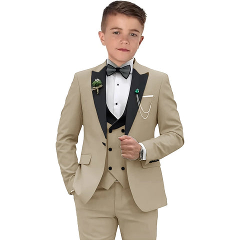 Kid's 3 Piece Suit Set Blazer Vest Pants Wedding Suits for Page Boy