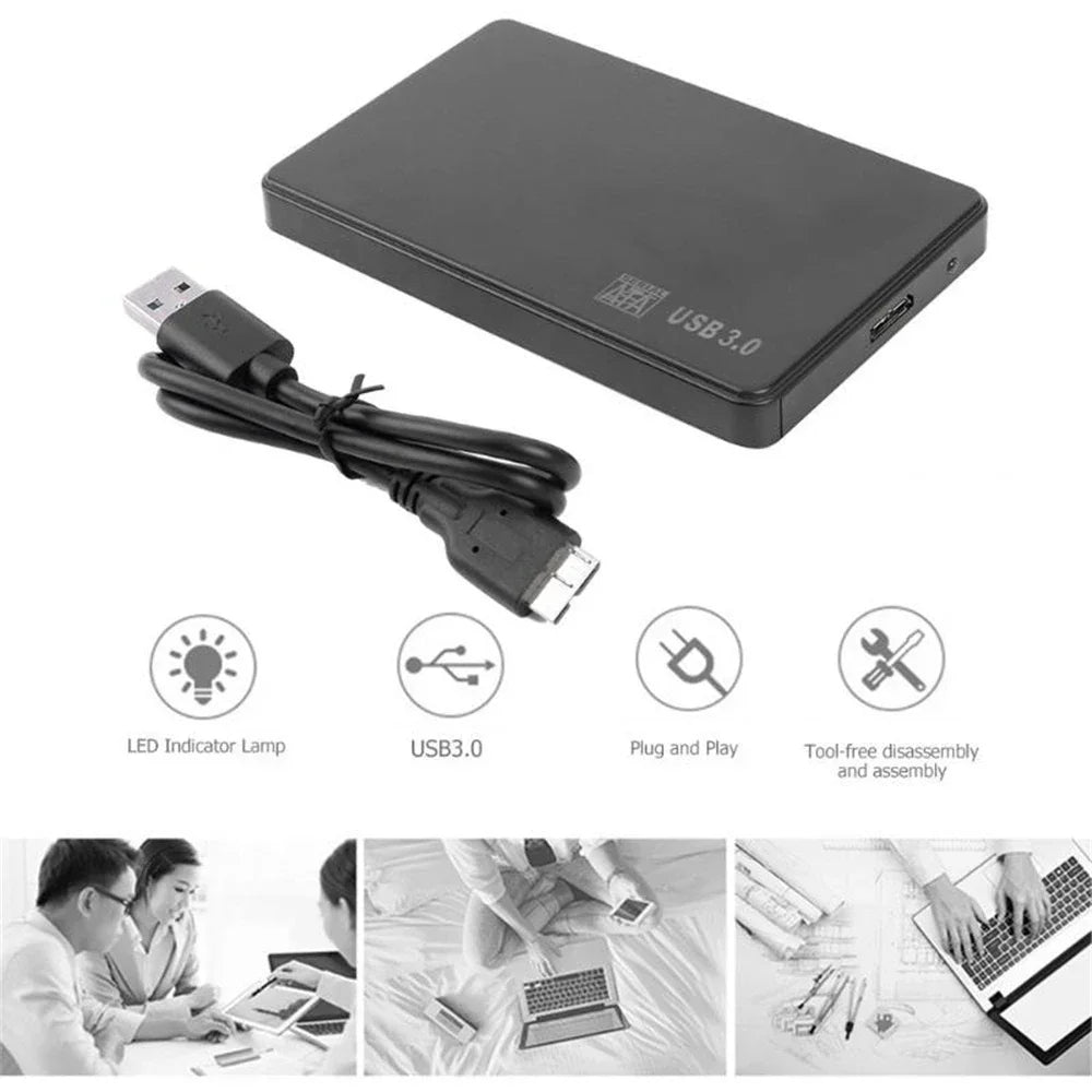 USB 3.0 SATA Enclosure External Hard Drive Case 2.5" 2.5 Inch Caddy HDD SSD External Storage Black wholesale