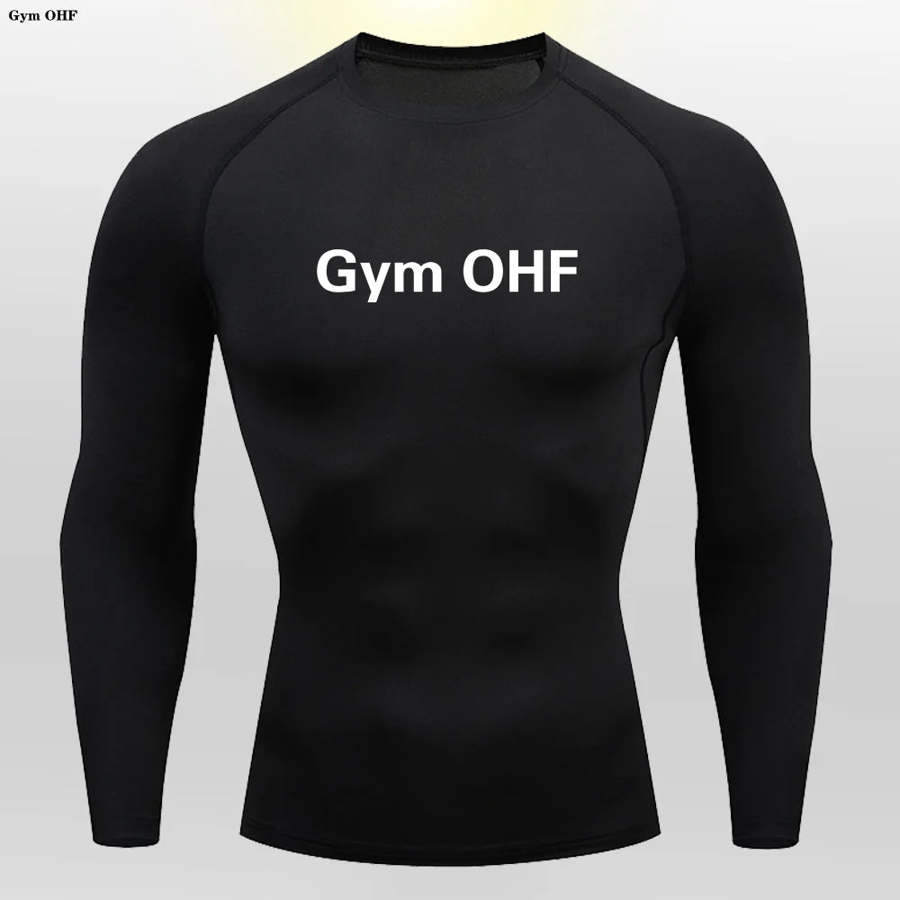 Gym T-shirt Men Rashguard Boxing Breathable T-shirts Long Sleeve Muay Thai Sportswear Bjj Muscle Compression Fitness Tights Tops