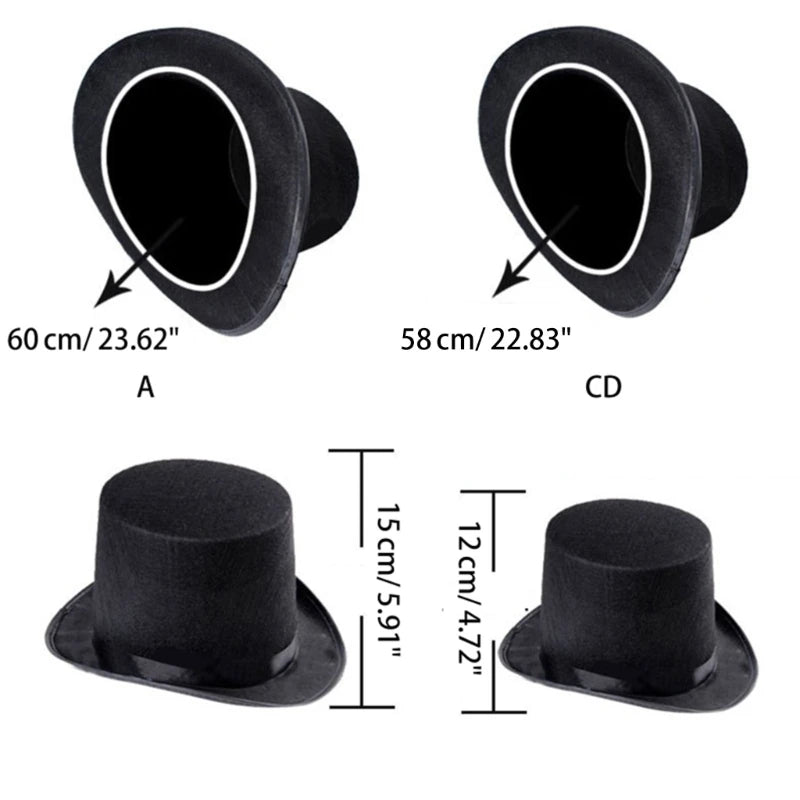 Cylinder Mad Hatter Party Costume Fedora Magician Hat