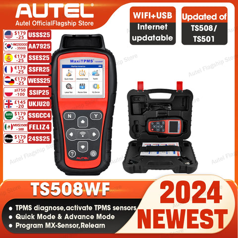 Autel MaxiTPMS TS508WF Car TPMS Diagnostic & Service Tool Activate Relearn All TPMS sensors Program MX-sensors PK TS508 TS501