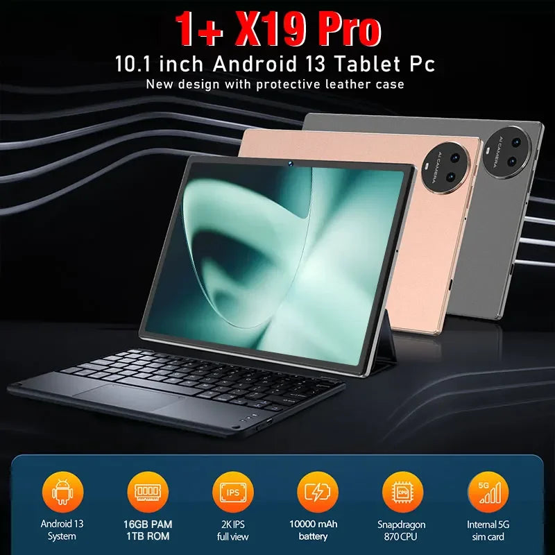 2024 Original Tablet One Plus X19 Pro 16GB+1TB Android PC Tablets 10.1inch 10000mAh Original PC Tablets Global 5G Dual SIM Card