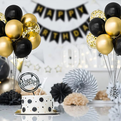 Black Gold Balloons Garland Arch Kit