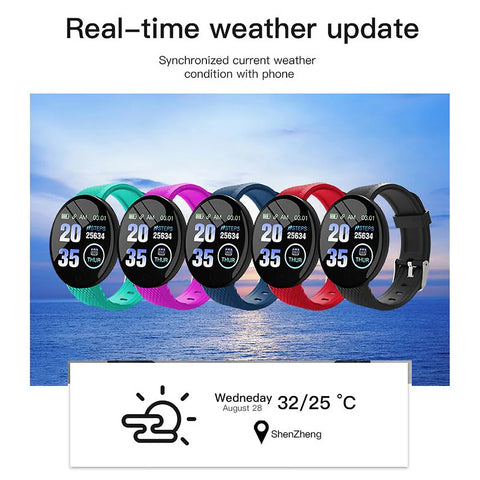 D18 Smart Bracelet 1.3inch Color Round Screen Sleep Heart Rate Monitor Pedometer Fitness Tracker Sports Smart Watch Men Women