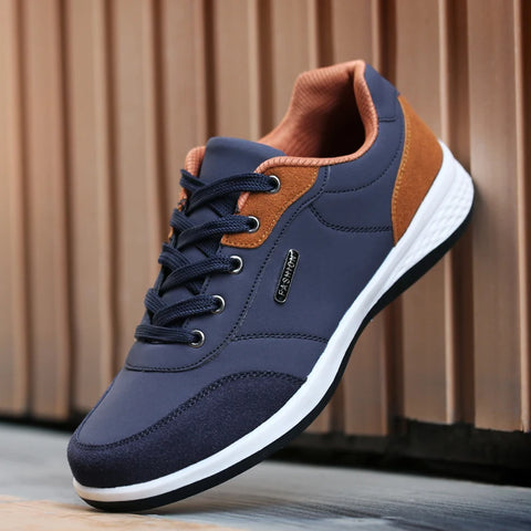 Men Sneakers Microfiber Leather Casual Shoes