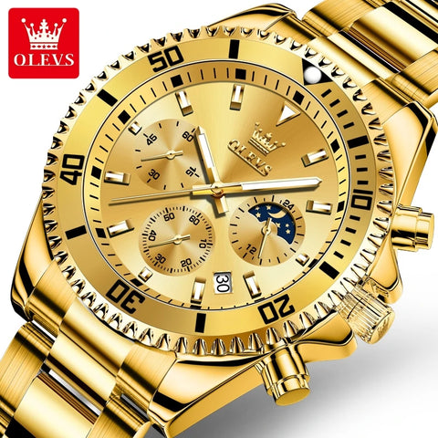 Men's Watches Golden Stainless Steel