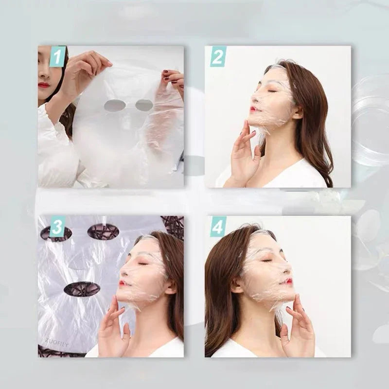 Disposable Face Plastic Film Full Face Cleaner Mask