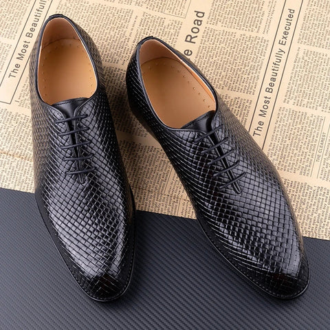 Men Dress Shoes  Formal Office Oxford Wedding Party Matches Suit Zapatos De Hombre High Grade Genuine Leather handmade Man shoes