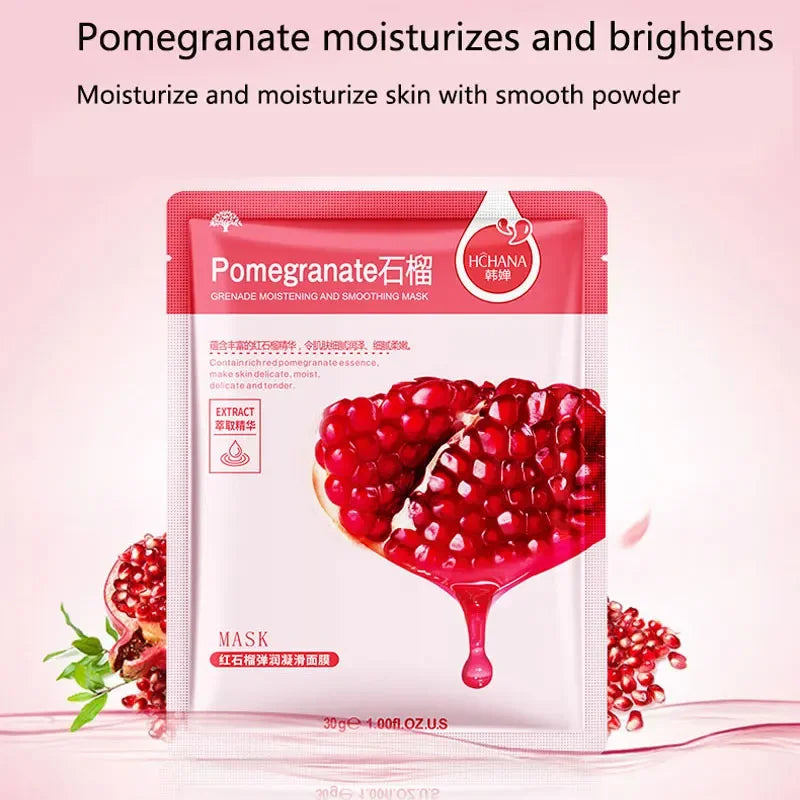 10PCS Honey Facial Mask Blueberry Pomegranate