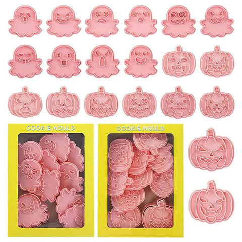 20pcs Halloween Cookie Cutters Durable PP material Baking Mold portable creative shape Biscuit Sandwich Cutters Bakeware Tool