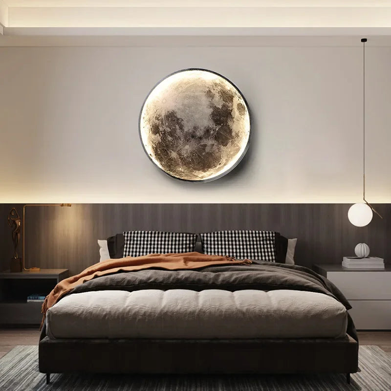 LED Moon Wall Lamp Bedroom Bedside Living Room