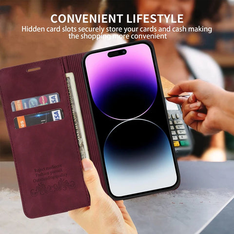 Luxury Wallet Skin Friendly Magnetic Flip