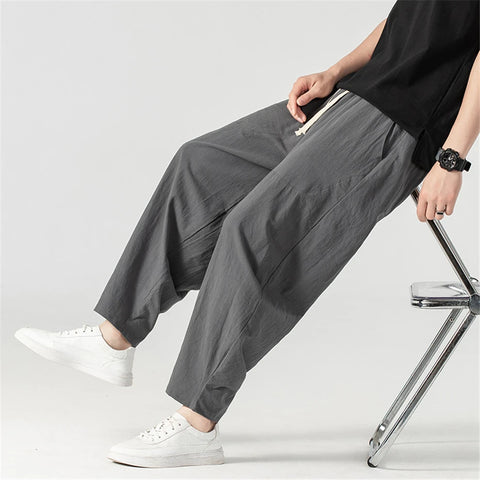 Linen Pants Men Baggy Pants Plus Size