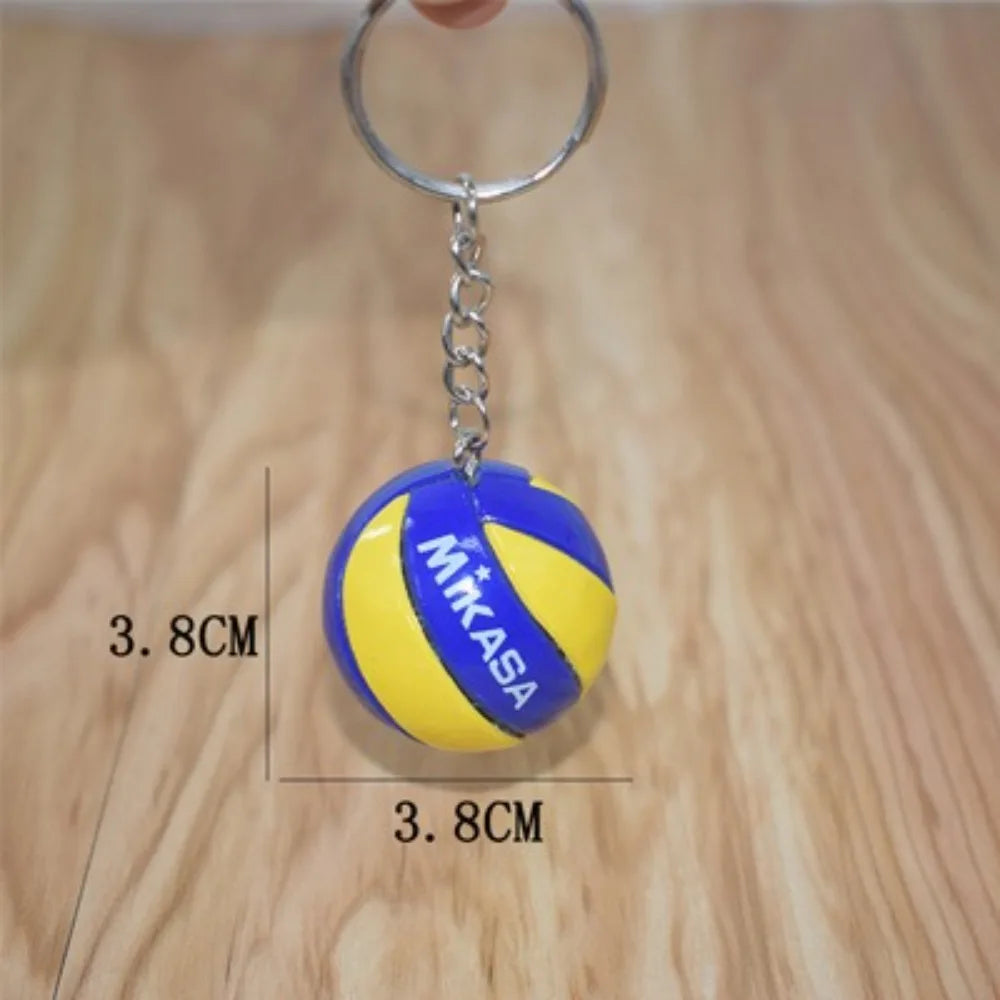 PVC Volleyball Key Chain Creative Cartoon Beach Ball Sports Keychain Mini Ball Souvenir Release Toy Boyfriend Gift Accessory