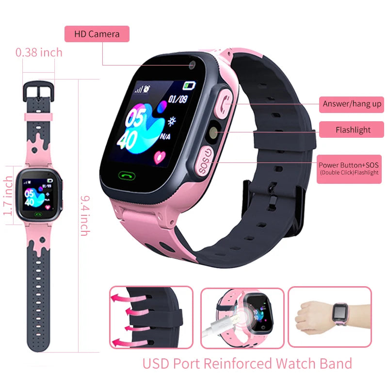 Kids Watches Call Kids Smart Watch Children GPS SOS Waterproof Smartwatch Clock SIM Card Location Tracker Child Watch For XIAOMI