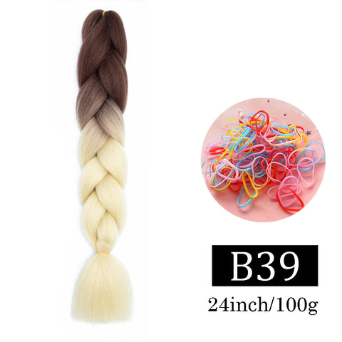 24 Inch Jumbo Braids Extensions Synthetic Braiding Hair Afro Ombre Color kanekalon Hair for Children Braid