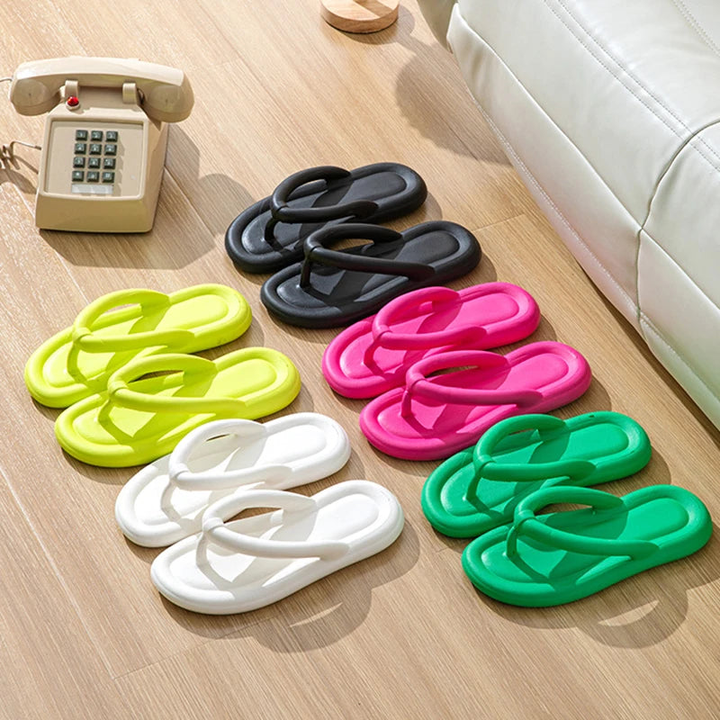 New Summer Candy Color Flip Flops Women Cute Soft Sole Eva Beach Slippers