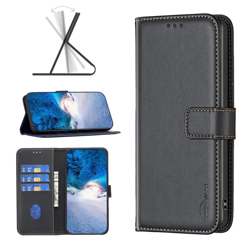 Wallet Flip Case on For Samsung Galaxy A52 Classic Phone Leather Cases For A52 4G A52s 5G A526 A525F A528 Card Slot Back Cover