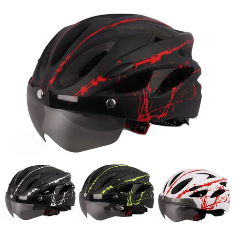 Bicycle Cycling Helmet with Goggles for Outdoor Sports