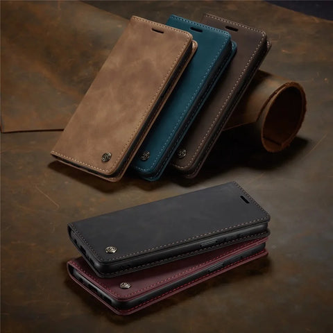 Leather Book Coque for Samsung