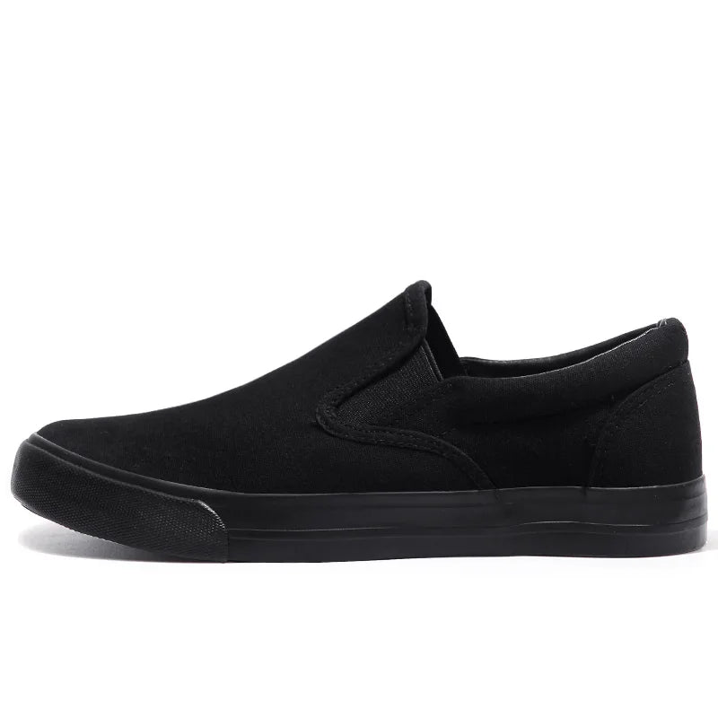 Spring Summer Canvas Shoes Men Loafers Street Style Black Shoes