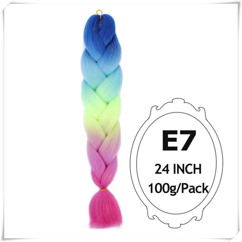 24 Inch Ombre purple jumbo Braiding Hair Synthetic