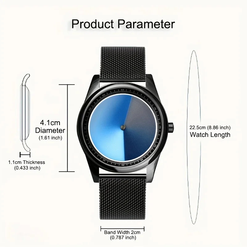 Individualization special design wristwatch blue dail,unique creative design fashion quartz men watch