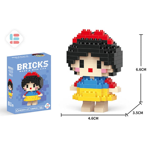 Disney Anime Princess Building Blocks Stitch Mickey Mouse mini Action toy Figures Blocks Toys Bricks Assemble Toys Kids Gifts