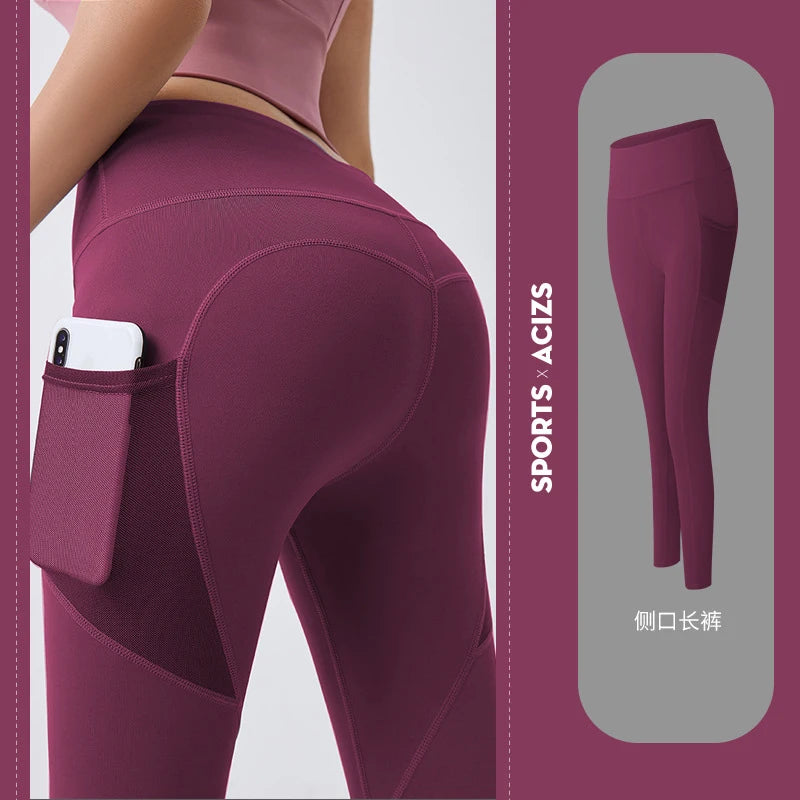 High Waist Legging Pockets Fitness Bottoms Running Sweatpants for Women