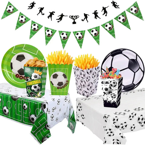 Soccer Theme Disposable Tableware Football Sport Boy Birthday Party Supplies Baby Shower Soccer Fans Birthday Balloon Decortions