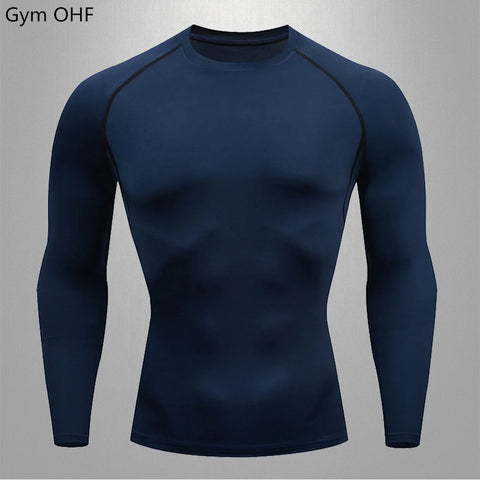 Gym T-shirt Men Rashguard Boxing Breathable T-shirts Long Sleeve Muay Thai Sportswear Bjj Muscle Compression Fitness Tights Tops