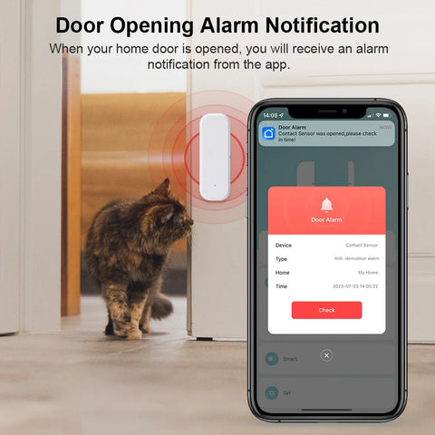 Tuya WiFi/Zigbee Smart Door And Window Sensor Magnetic Security Alarm Smartlife APP Remote Monitor Works With Alexa Google Home