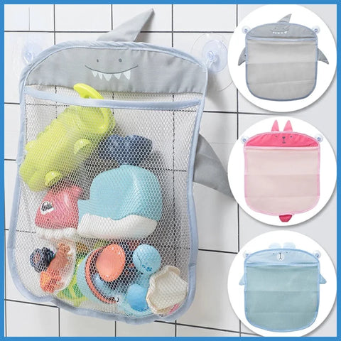 Toy Storage Bag Strong Suction Cups Bath Game Bag Bathroom Organizer