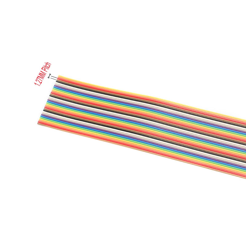 5/1Meter 10P/14P/16P/20P/26P/34P/40P 1.27mm PITCH color Flat Ribbon Cable Rainbow DuPont Wire for FC dupont Connector 2.54mm IDC