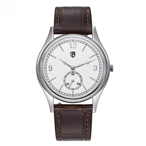 Genuine Leather Strap Couple Men's Stylish Dress Wristwatch