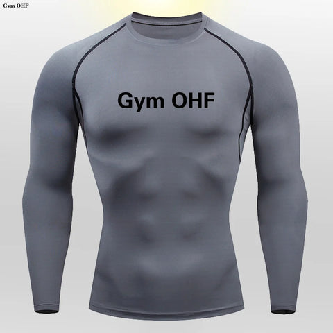 Gym T-shirt Men Rashguard Boxing Breathable T-shirts Long Sleeve Muay Thai Sportswear Bjj Muscle Compression Fitness Tights Tops